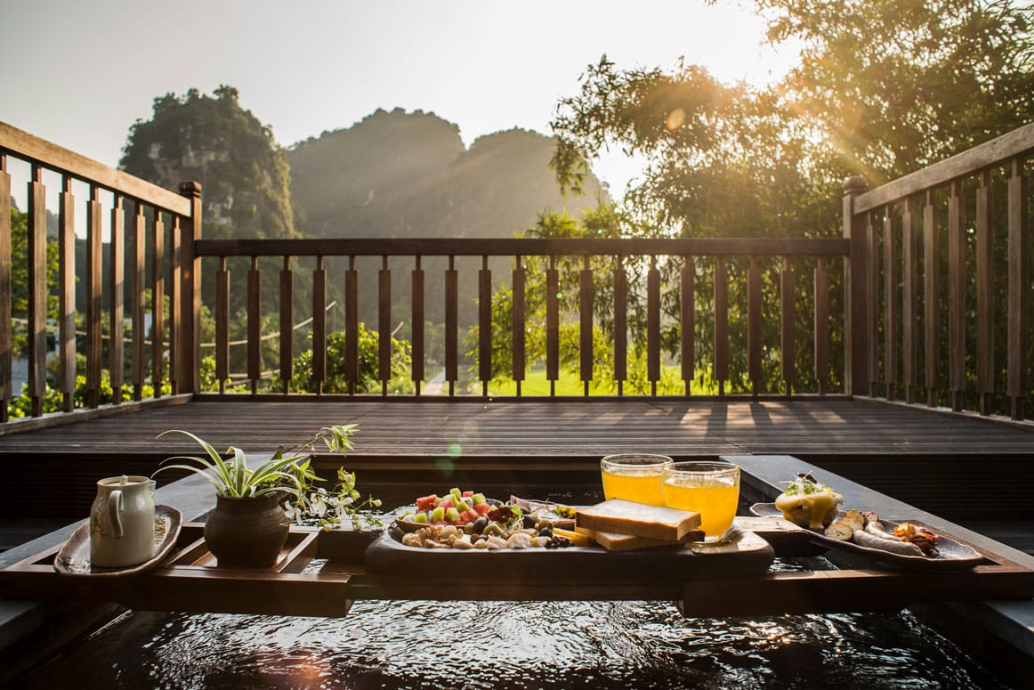 Tam Coc Garden, a romantic Ninh Binh Luxury Resort that beautifully captures the gentle charm of rural Vietnam.