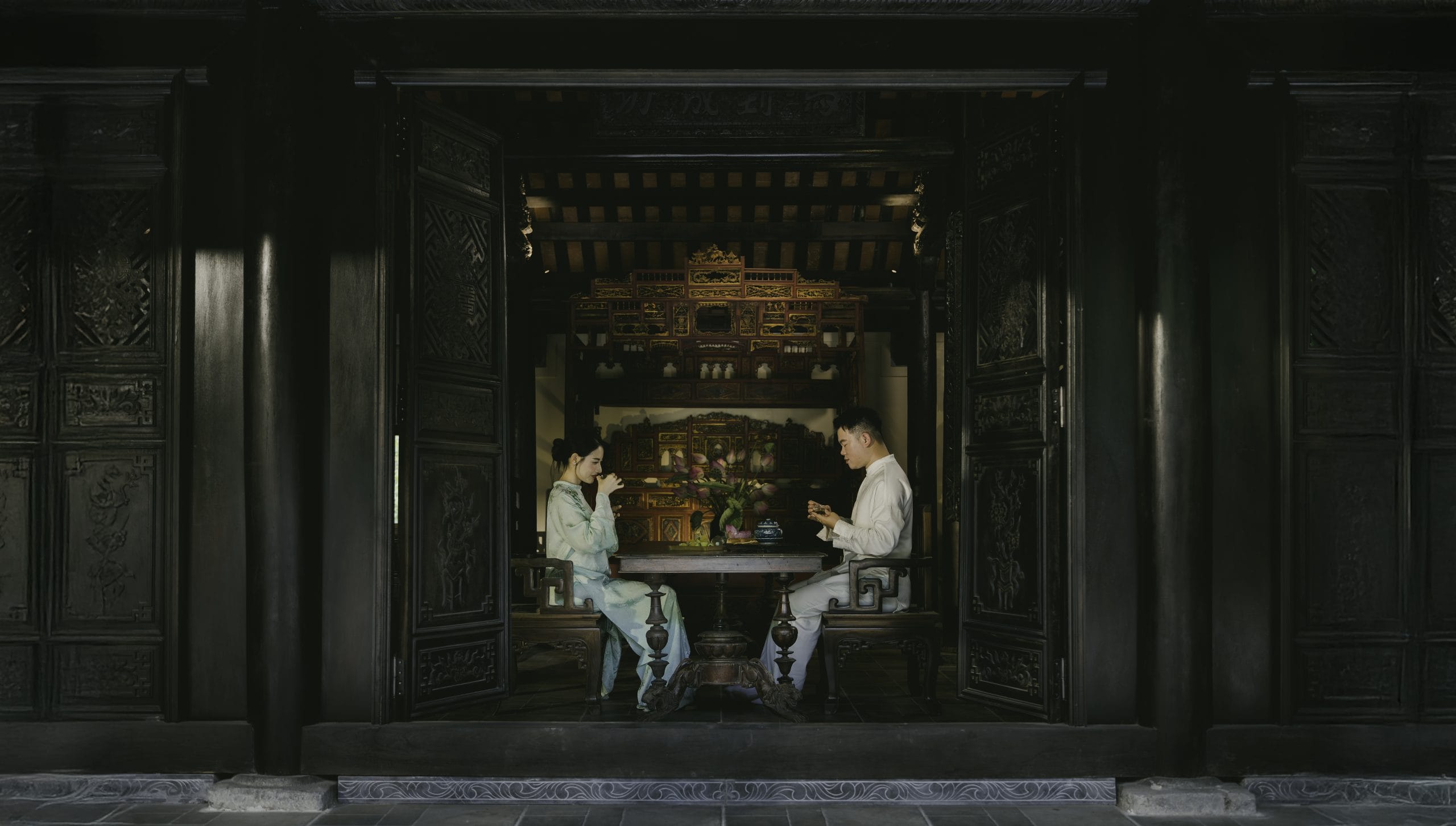Reflecting by the lotus ponds or through mindful practices like tea meditation