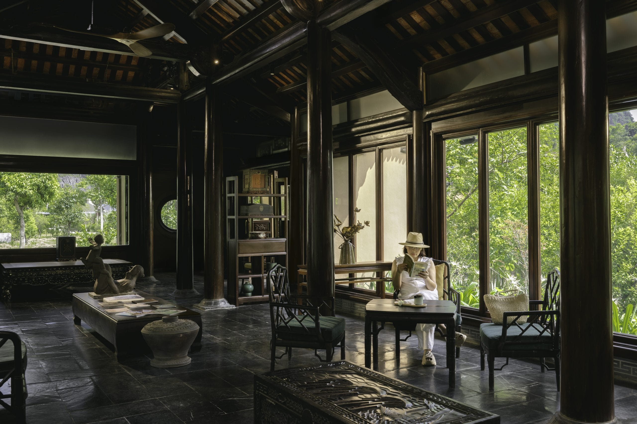 The secluded, heritage-inspired villas at Jiva, designed for stillness and deep connection to the Tràng An landscape.