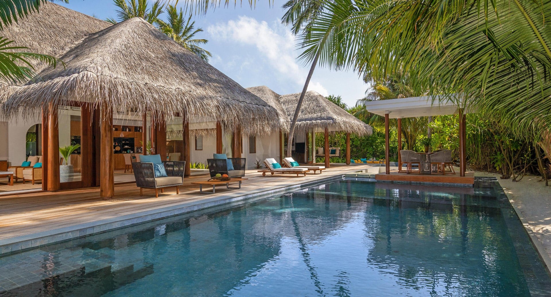 Sunrise yoga practice and hydrotherapy, utilizing the therapeutic effects of the Maldivian environment.
