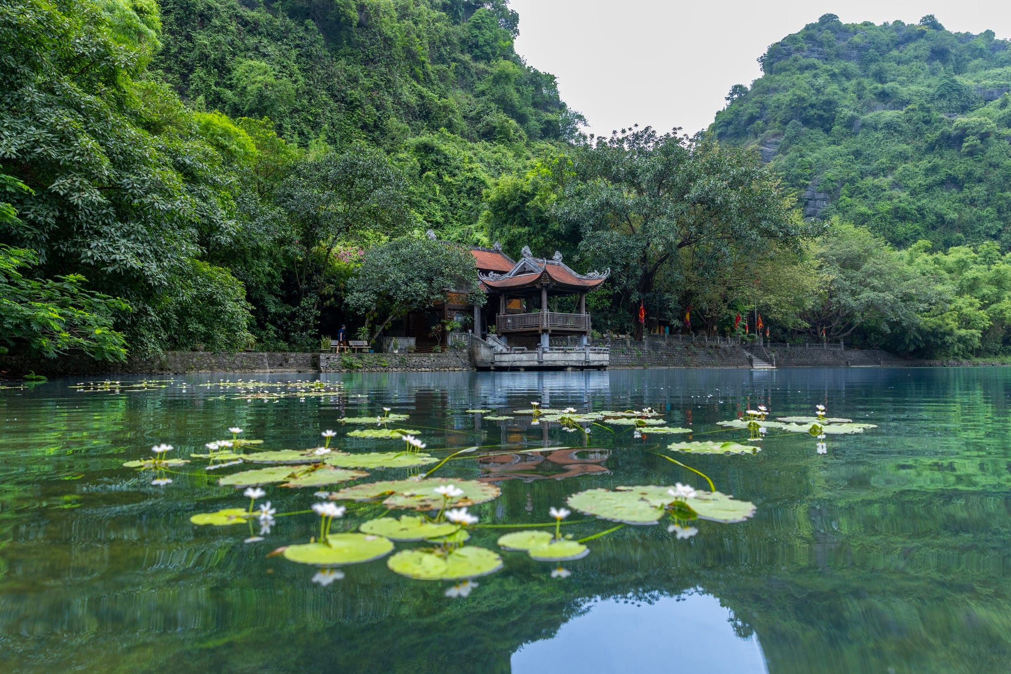 A view of one of the three historical temples visited on the primary Trang An Ninh Binh route.