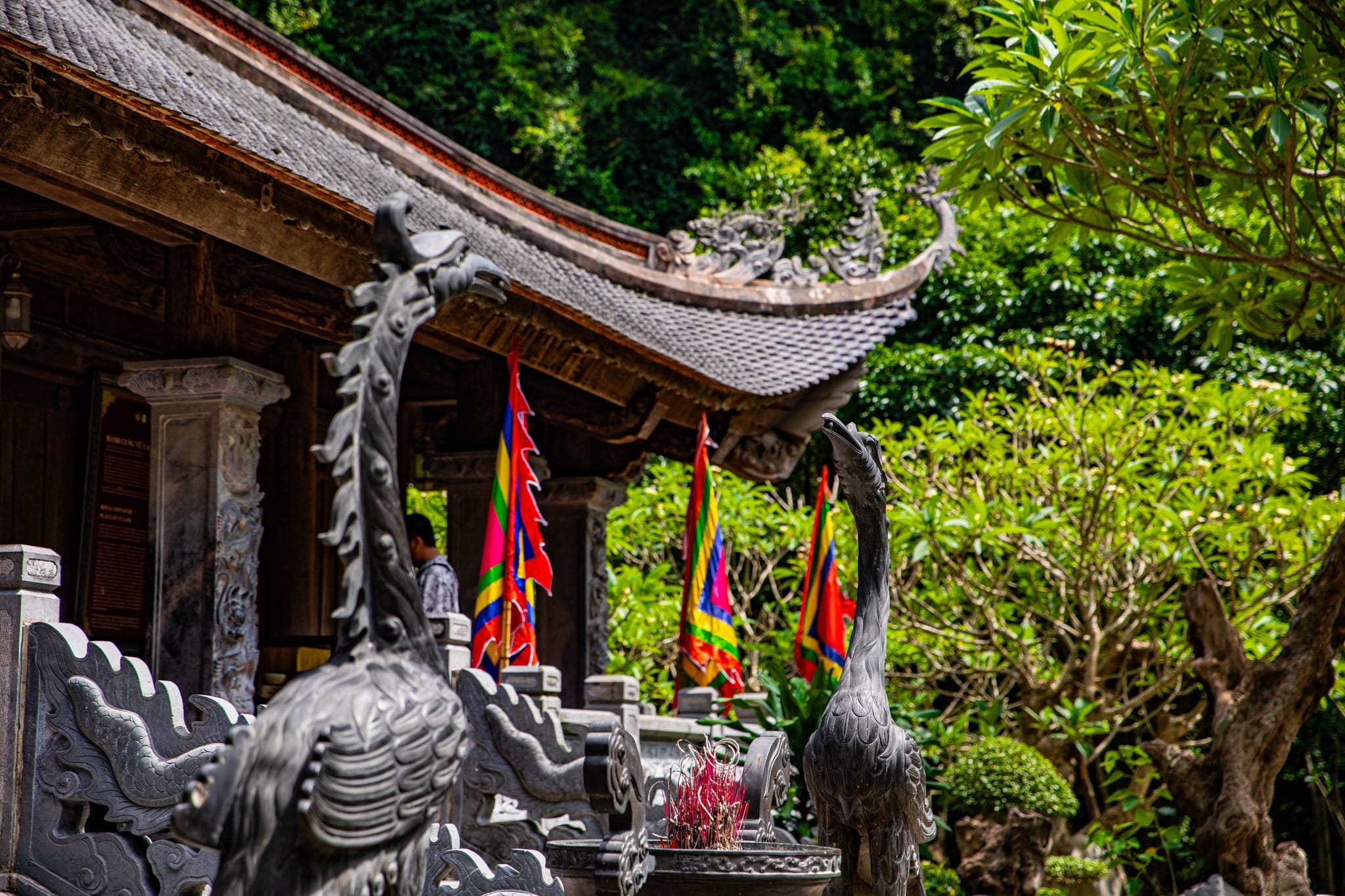A view of Đền Suối Tiên (Suoi Tien Temple), linking the route to the complex’s origins and myths.