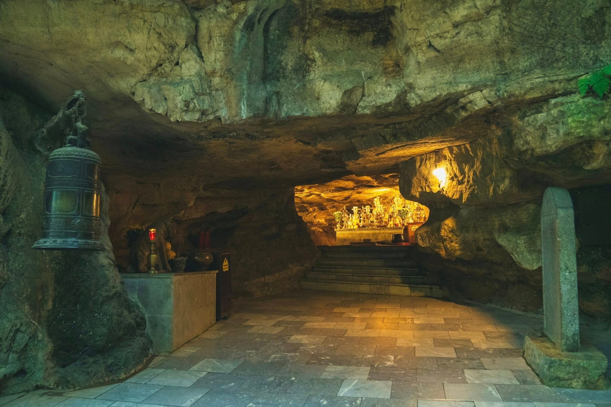 A tranquil corner of the sacred Bai Dinh Pagoda Ancient Area, preserving the original 12th-century spiritual site.