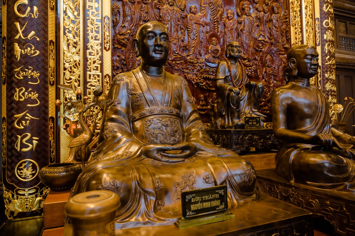 The Temple of Saint Nguyen at Bai Dinh Pagoda honors the founder of the ancient site, Nguyễn Minh Không