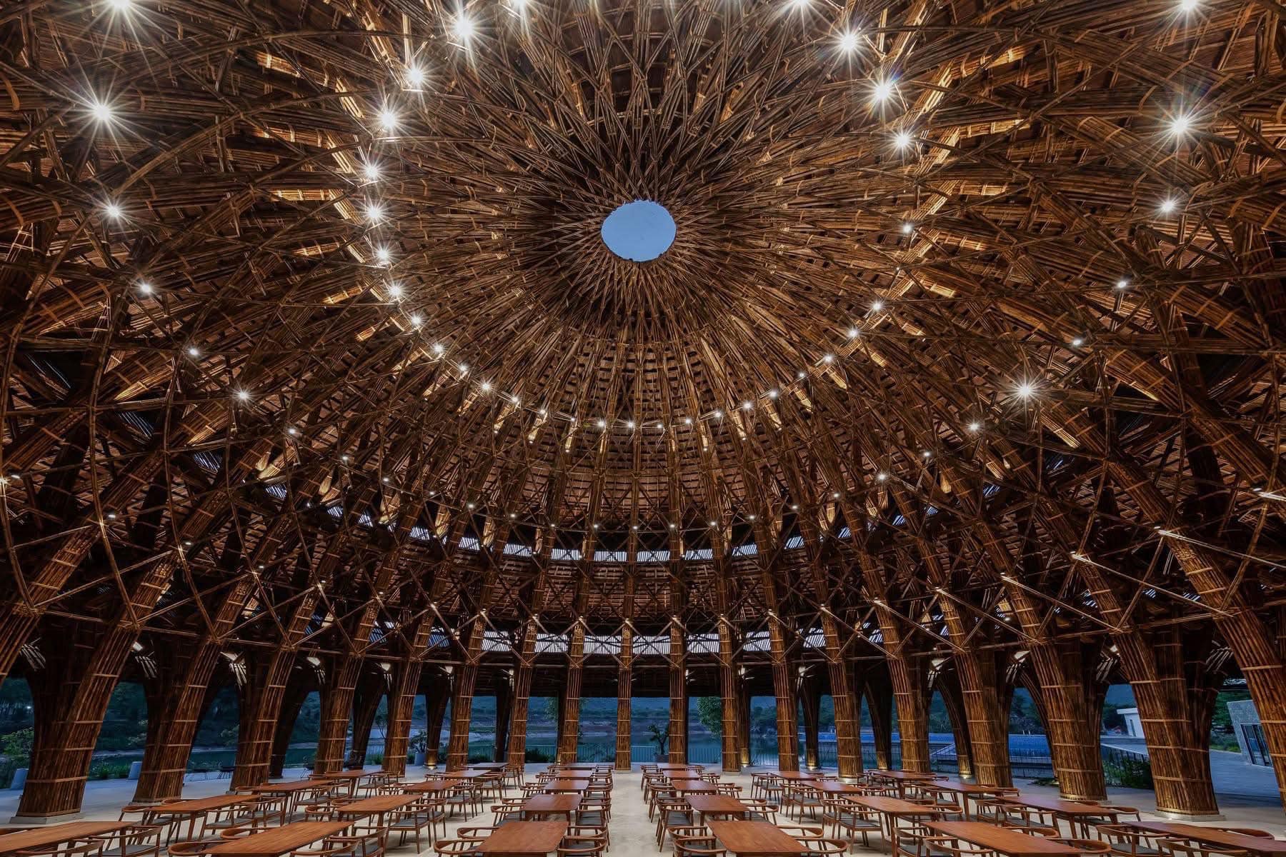 Innovative bamboo architecture at Vedana Resort.