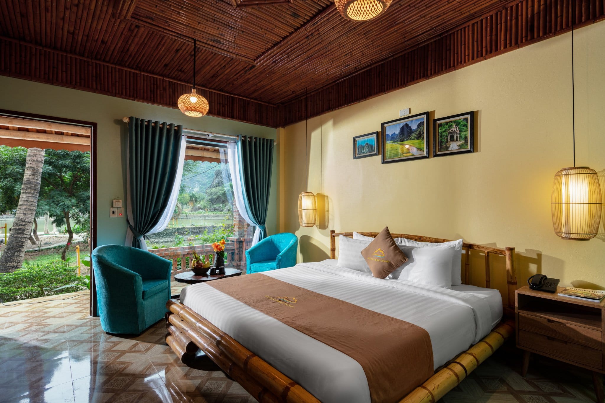 Enjoying a scenic and rejuvenating retreat at this eco-friendly and atmospheric Trang An Resort.