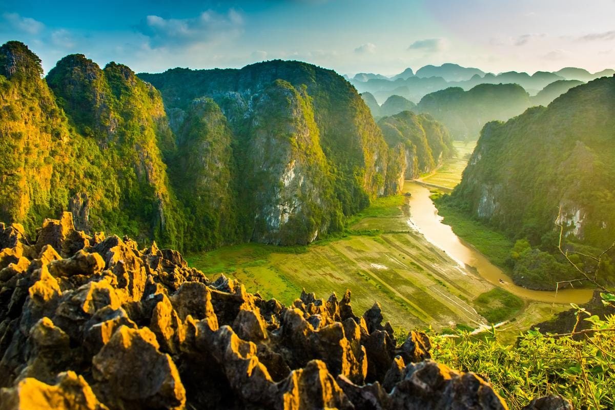 Capturing pristine dawn panoramic views at the premier mountain highlight on your ninh binh itinerary.